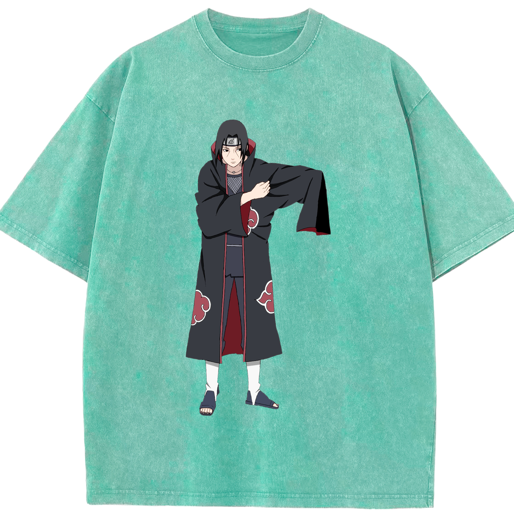 （画像用） NARUTO -ナルト- うちは イタチ Uchiha Itachi 綿100% ヴィンテージ風 半袖Tシャツ（フロントプリント）